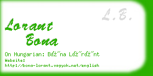 lorant bona business card